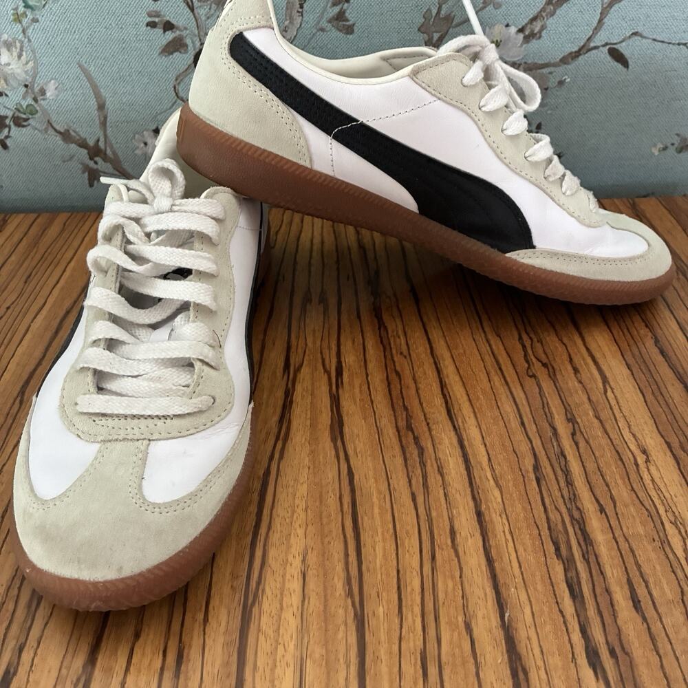 Puma Super Liga OG Retro Mens Sneakers White Black Gum Sole 356999-12 Size 9
